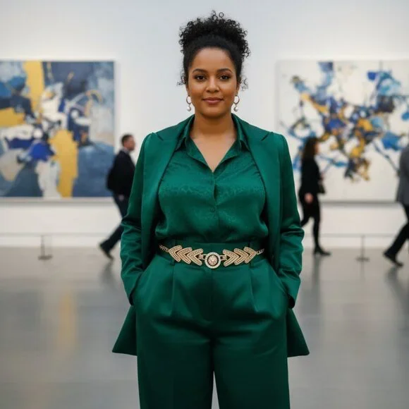 Women Gold Metal Chain Links Arrowhead Fashion Belt Lion Head Coin Charm M L XL - Picture 5 of 17